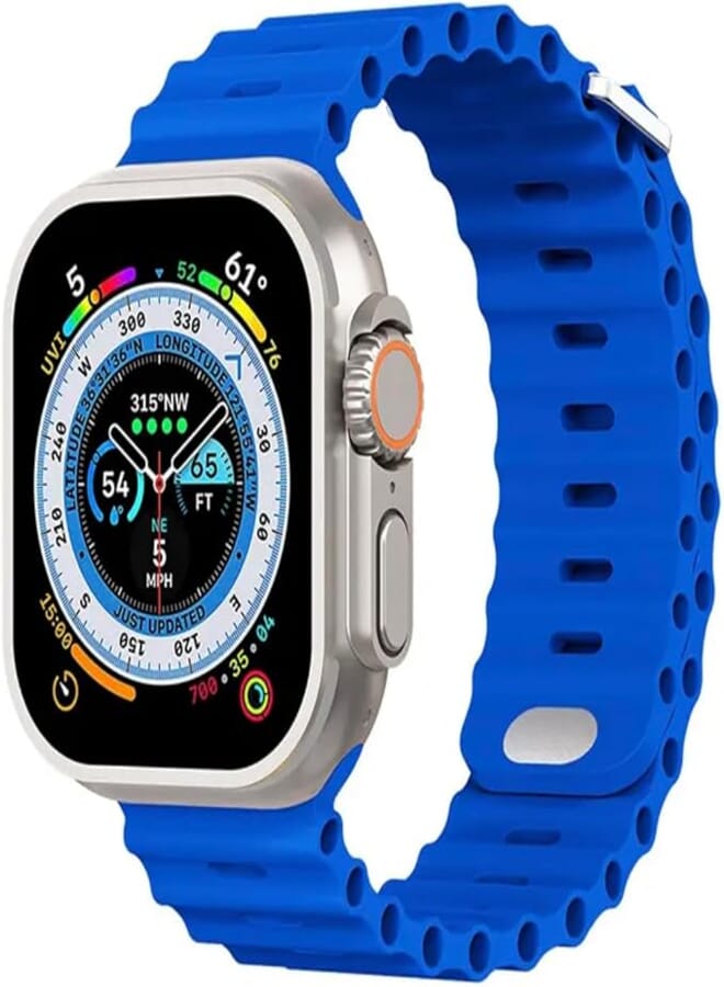 Dado Upgraded Silicone Hole Wavy Desing Band Compatible with Apple watch series Series Ultra 2 | 9 | 8 Ultra | 8 | 7 | 6 | 5 | 4 | 3 | SE